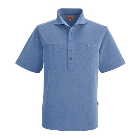 (LINEクーポン有)4930269234464 SMART WORK WEAR SW536 メンズ／レディースペンタスポロ 色：ミックスブルー サイズ：SS