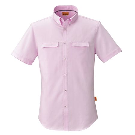 (LINEクーポン有)4930269237984 SMART WORK WEAR SW556 メンズ／レディース半袖シャツ 色：ピンク サイズ：S