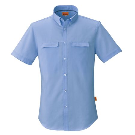 (LINEクーポン有)4930269238073 SMART WORK WEAR SW556 メンズ／レディース半袖シャツ 色：サックス サイズ：S