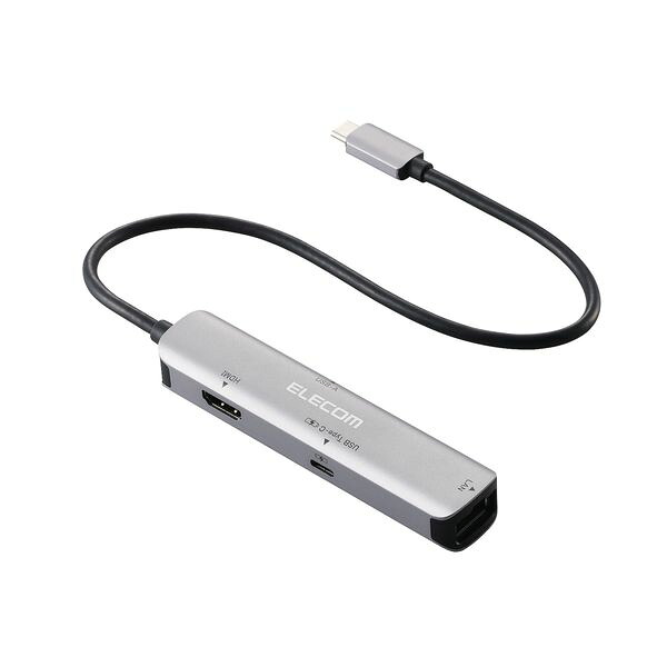 (LINEクーポン有)エレコム ELECOM DST-C29SV USB Type C ドッキングステーション ハブ 4－in－1 PD 92W出力 Windows 11 10 macOS iPadOS 等対応 シルバー DSTC29SV