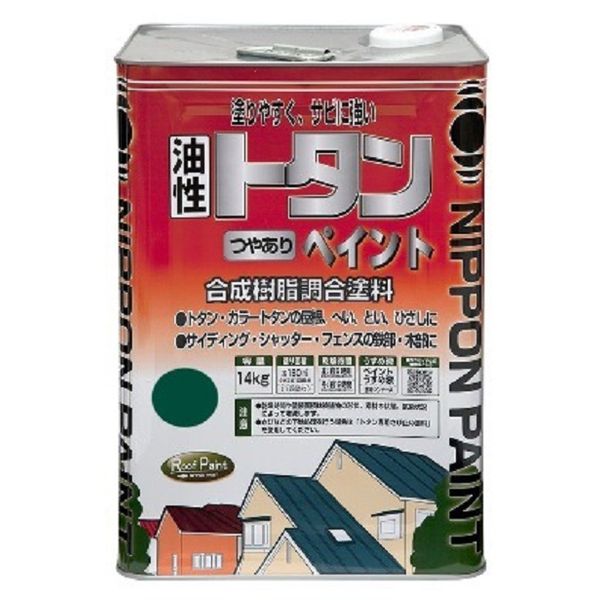 (LINEクーポン有)ニッペホームプロダクツ 4976124184598 直送 代引不可・他メーカー同梱不可 トタンつやありペイント グリーン 14kg アドバンスドカラー パンコンテナ トタン屋根 圧着工具 作業用品 電設工具 LBLU 油性塗料