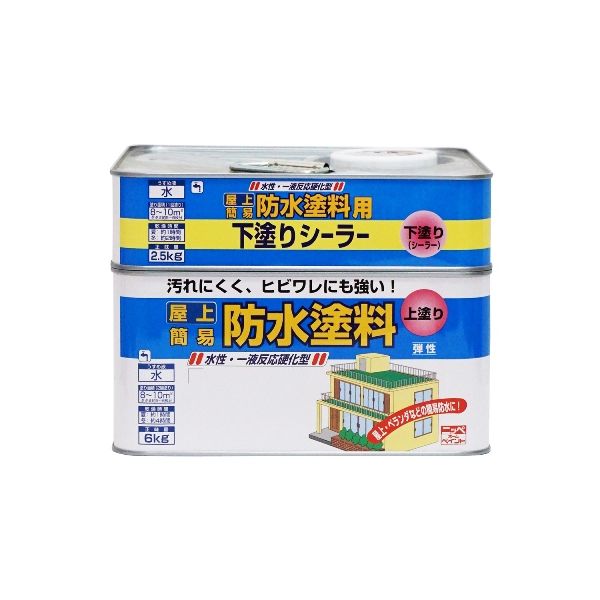 ニッペホームプロダクツ 4976124246142 直送 代引不可・他メーカー同梱不可 水性屋上防水塗料セット グレー 8．5kg パンコンテナ 圧着工具 電設工具 水性塗料 作業用品｜測定器・工具のイーデンキ