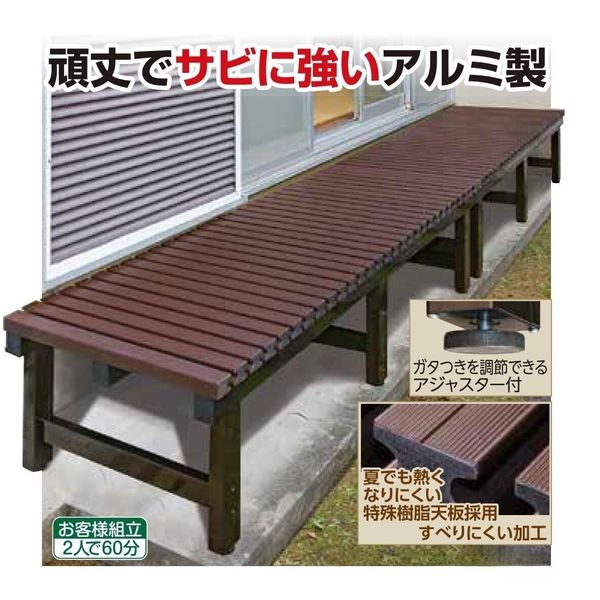 (LINEクーポン有)【個数：1個】4582732651072 直送 代引不可・他メーカー同梱不可 アルミぬれ縁 W130&times;D60&times;H30cm｜測定器・工具のイーデンキ