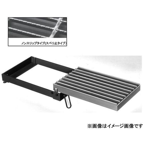 (LINEクーポン有)【個人宅配送不可】【個数：1個】ニムラ PGR-V 60-77(T-14/T-6) 直送 代引不可・他メーカー同梱不可 鋼板製グレーチング 180&deg;開閉 ノンスリップ 受枠付 PGR&minus;V スベリ止 溝幅700&times;700mm用 PGRV｜測定器・工具のイーデンキ
