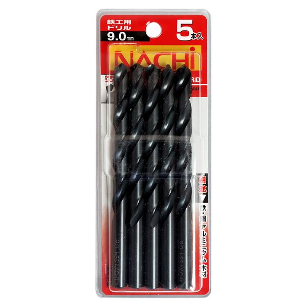 直送 代引不可・他メーカー同梱不可 4962308619390 BIGMAN ナチ 鉄工用ドリル 5本入 シンニング 9.0mm 61939
