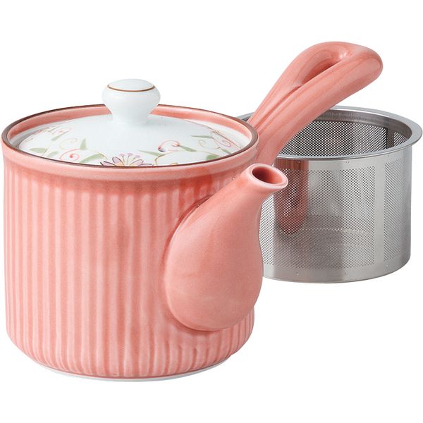 (LINEクーポン有)西海陶器 13907 花蓮 SS軽量急須 赤・小 波佐見焼 おいしい ll スーパーステンレス網 有田焼としても流通 型くずれしない SS茶こし付 かわいい はさみ焼 片付け 緑茶