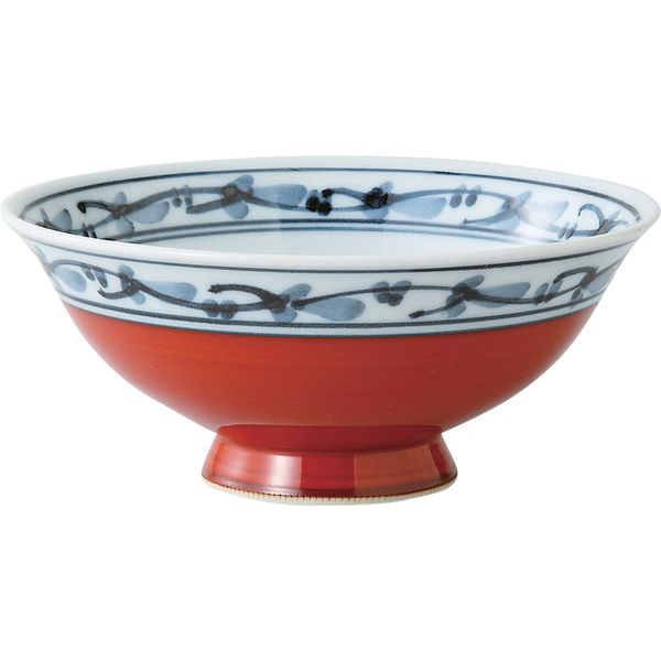 (LINEクーポン有)西海陶器 70870 【5個入】 菊地紋 飯碗 赤・小