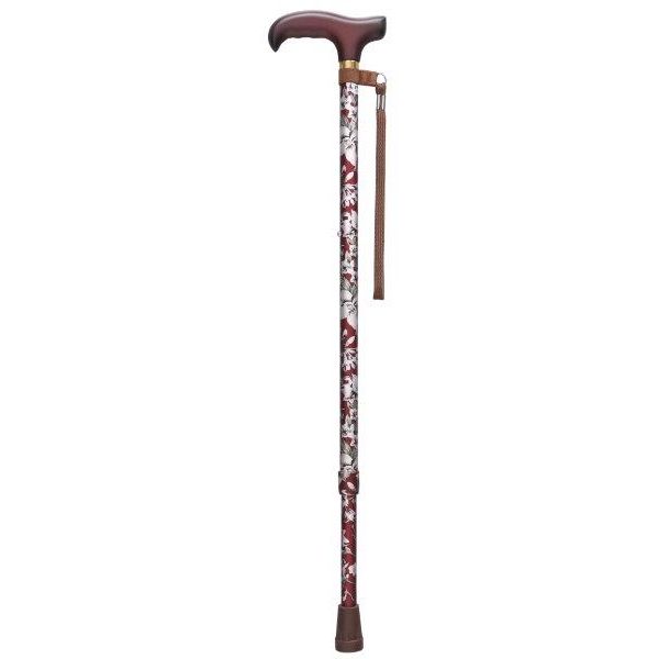 4977626733338 【3個入】ベーシック 伸縮S 花柄赤【キャンセル不可】 フジホーム ステッキ アルミニウム 伸縮式 ステッキベーシック伸縮S 伸縮式ステッキ｜測定器・工具のイーデンキ