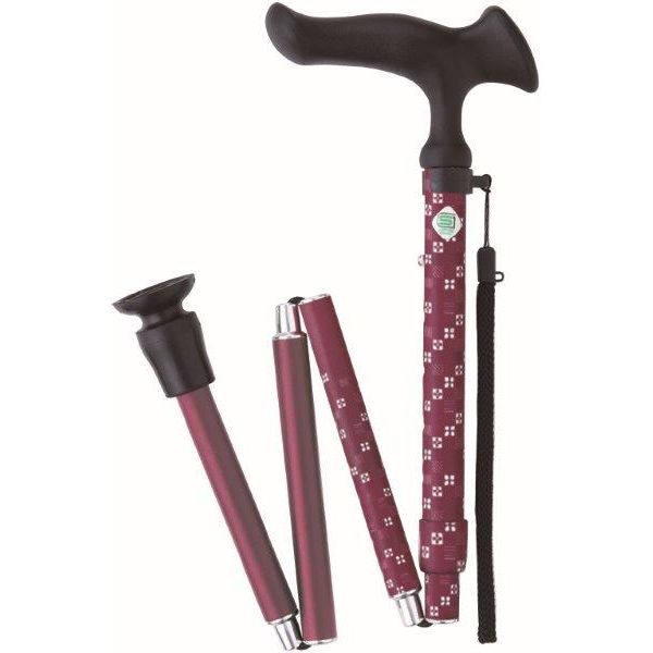 4977626734113 【5個入】かるがもE 折畳S 市松茜【キャンセル不可】 フジホーム ステッキ 折りたたみ式 防滑グリップ アルミニウム 介護用品 折畳S市松茜｜測定器・工具のイーデンキ 17,837円