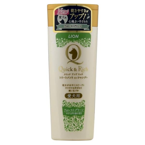 4903351098060 【24個入】クイック＆リッチ トリートメントインシャンプー フォレストグリーン 愛犬用【キャンセル不可】 ライオン ライオン商事 全犬種用｜測定器・工具のイーデンキ 14,334円