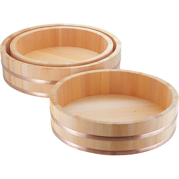 (LINEクーポン有)4988484042609 ヤマコー 椹・飯台 銅タガ・底竹補強付 510mm 04260｜測定器・工具のイーデンキ 17,748円