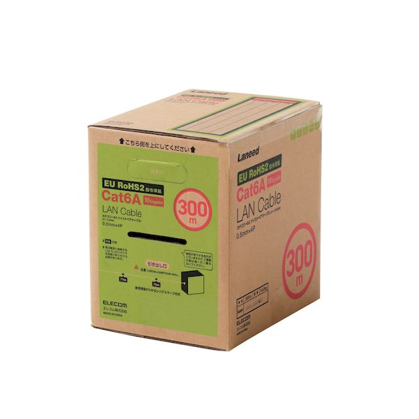 (LINEクーポン有)エレコム ELECOM LD-GPAL/BU300RS Cat6A 長尺LANケーブル 青 300m LDGPAL/BU300RS ブルー 単線 ドラム コネクタ無し