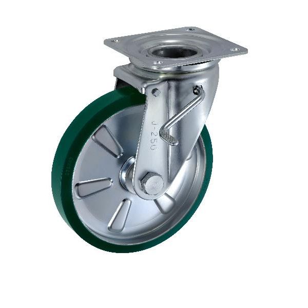 (LINEクーポン有)岐阜産研工業 ウカイ SUIJB-250 JBタイプ キャスター サイズ250mm 鋼板製ウレタンゴム SUIJB250