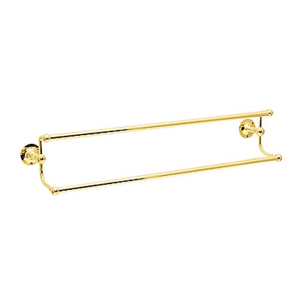 ゴーリキアイランド 640814 真鍮製ダブルタオルバー Solid Brassシリーズ 金色 680ミリタイプ 真鍮 2連 二連 タオル掛け タオルハンガー SB ゴールド色バスタオル掛け