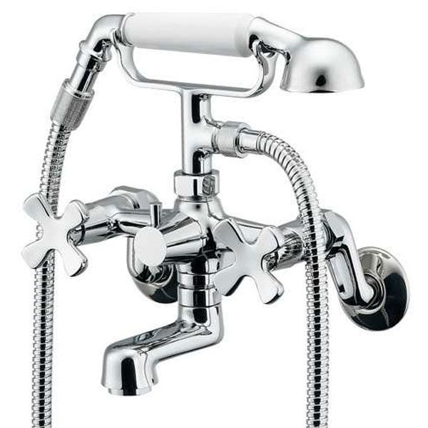 (LINEクーポン有)カクダイ 133-505 2ハンドルシャワー混合栓 133505 KAKUDAI hana 混合水栓 水栓金具 壁付タイプ 一般地用 浴室用【キャンセル不可】