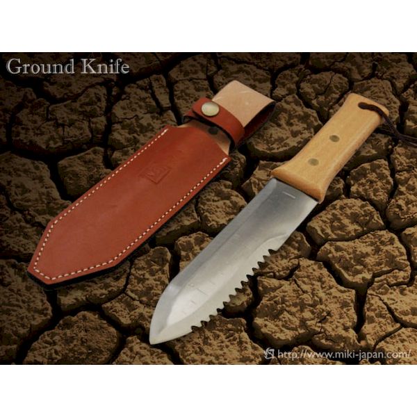 (LINEクーポン有)みきかじや村 TS156 GroundKnife 本革ケース入り