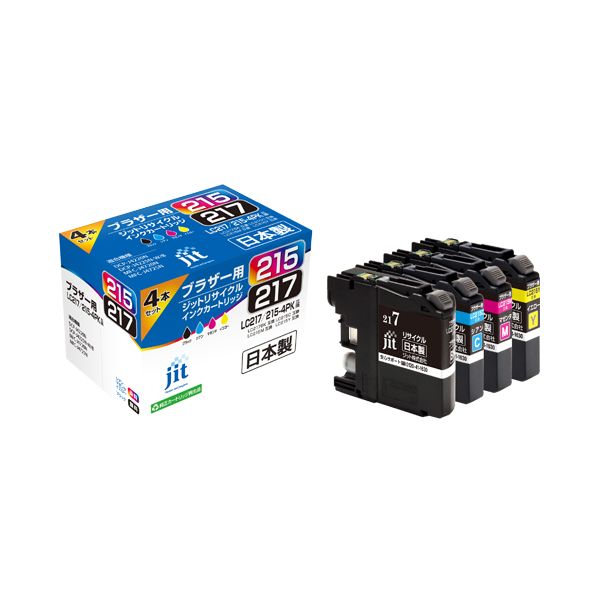 (LINEクーポン有)ジット JIT-B2172154P JITインクLC217／215－4PK JITB2172154P 互換プリンターインク リサイクルインク カートリッジ ブラザー 大容量タイプ