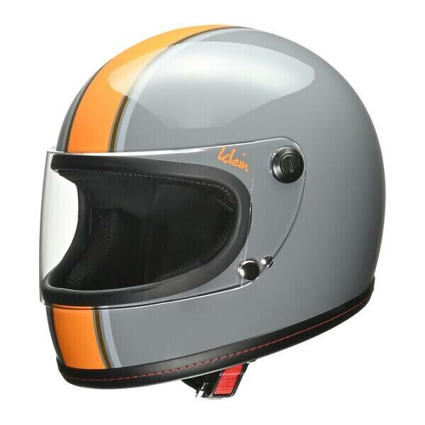 (LINEクーポン有)リード工業 4952652152193 リード工業(LEAD) バイクヘルメット フルフェイス Klein クライン グレー×オレンジ Mサイズ (57-58cm未満) 着脱式内装 ワンタッチバックル 全排気量対応 49526521