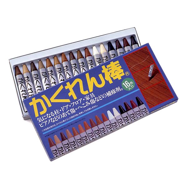 (LINEクーポン有)建築の友 4936068920119 A－30 家具補修剤 かくれん棒 16個入り