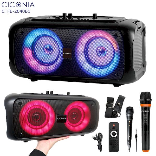 (LINEクーポン有)CTFE-2040B1 CICONIA コンパクトLEDパーティースピーカー CTFE2040B1｜測定器・工具のイーデンキ