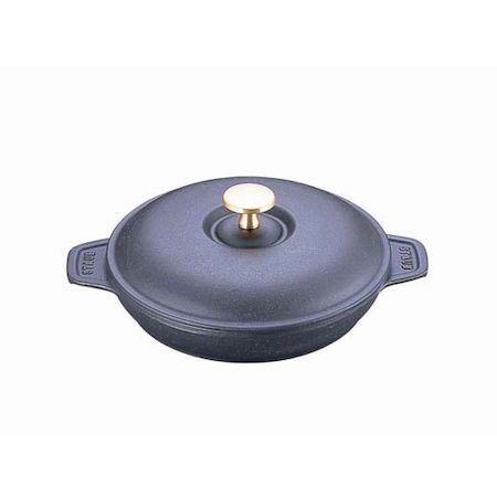 (LINEクーポン有)RST3601 ストウブ ラウンドホットプレート 蓋付 20cm 黒 40509－579