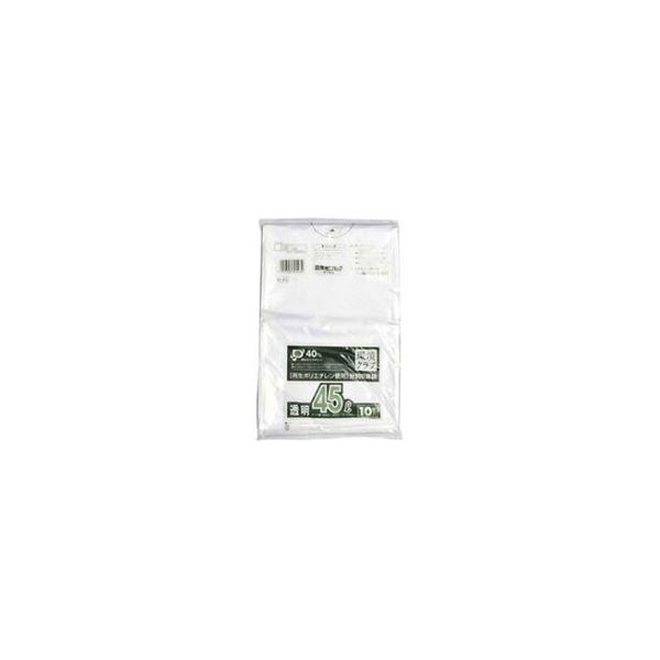 4902393395434 【60個入】 Ｗ－４３環境クラブ４５Ｌ透明 １０枚 102517【キャンセル不可】 7,873円