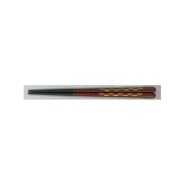 (LINEクーポン有)4970736126106 【19個入】 食洗箸 漆 黄金市松20．5cm 89536【キャンセル不可】
