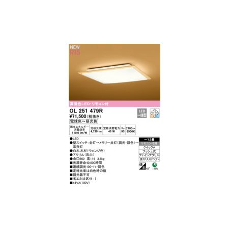(LINEクーポン有)オーデリック ODELIC OL251479R LEDシーリングライト