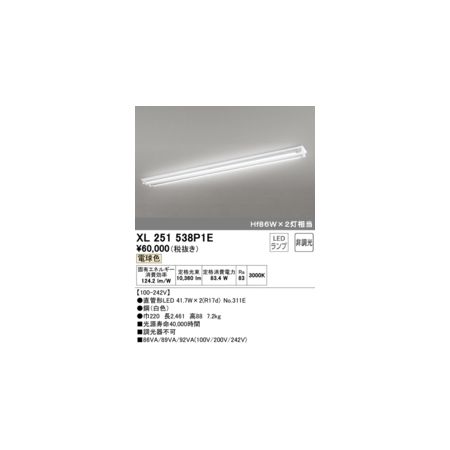 オーデリック ODELIC XL251538P1E ランプ別梱|測定器・工具のイーデンキ