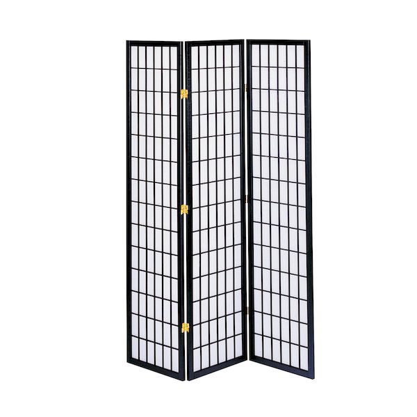 (LINEクーポン有)【個数:1個】弘益 JP-M180-3(BK) 直送 代引不可・他メーカー同梱不可 【完成】和風衝立3連 ブラック JPM1803(BK)|測定器・工具のイーデンキ