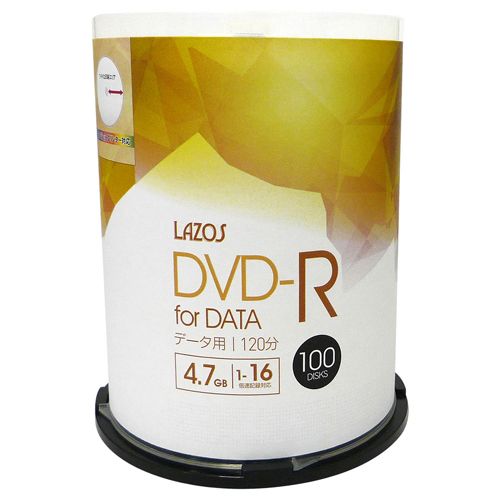 【個数:1個】L-DD100PX5 直送 代引不可・他メーカー同梱不可 500枚セット 100枚X5個 Lazos データ用 DVD−R|測定器・工具のイーデンキ