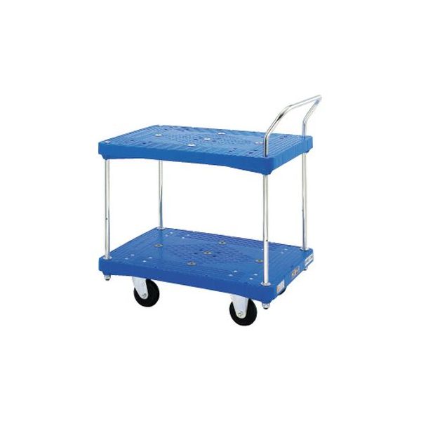 【即納在庫品】「直送」花岡車輌 PA-BT2 直送 代引不可・他メーカー同梱不可 プラスチック台車 Pシリーズ タイプPA 2段テーブル片ハンドル式 W905×D605 PABT2|測定器・工具のイーデンキ