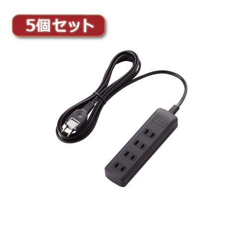 【個数：1個】T-K1A-2425BKX5 直送 代引不可・他メーカー同梱不可 5個セットエレコム 雷ガードタップ T&minus;K1A&minus;2425BK｜測定器・工具のイーデンキ