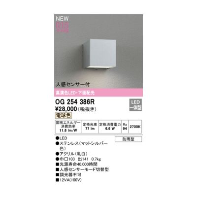 (LINEクーポン有)オーデリック ODELIC OG254386R LEDポーチライト