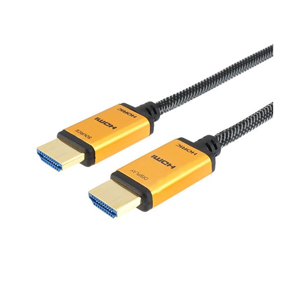 【個数：1個】HH100-533GM 直送 代引不可・他メーカー同梱不可 ホーリック 光ファイバー HDMIケーブル 10m メッシュタイプ ゴールド HH100533GM｜測定器・工具のイーデンキ