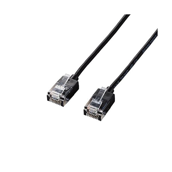 (LINEクーポン有)【個数：1個】LD-GPASS/BK5X5 直送 代引不可・他メーカー同梱不可 5個セット エレコム LANケーブル／CAT6A／スーパースリム／5．0m／ブラック LDGPASS/BK5X5