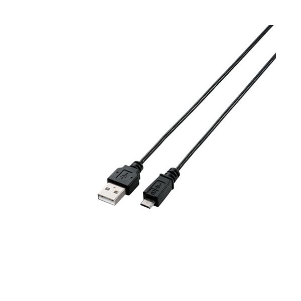 (LINEクーポン有)【個数：1個】U2C-AMBX05BKX5 直送 代引不可・他メーカー同梱不可 5個セット エレコム USB2．0ケーブル／A－microBタイプ／スリム／0．5m／ブラック U2CAMBX05BKX5