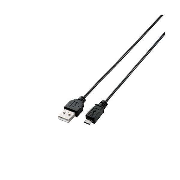 (LINEクーポン有)【個数：1個】U2C-AMBX20BKX5 直送 代引不可・他メーカー同梱不可 5個セット エレコム USB2．0ケーブル／A－microBタイプ／スリム／2m／ブラック U2CAMBX20BKX5