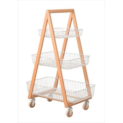 (LINEクーポン有)【個数：2個】東谷 PW-54WH 【2個入】 直送 代引不可・他メーカー同梱不可 バスケットワゴン バスケットワゴン ワゴン バスケット キッチンワゴン ガーデンプランター PW54WH｜測定器・工具のイーデンキ