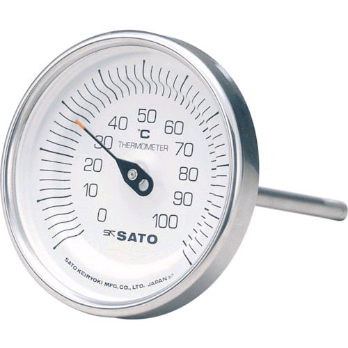 【即納在庫品】「直送」佐藤計量器製作所 SATO BMT90S8 バイメタル温度計ＢＭ－Ｔ型 測定温度範囲０～２００℃ 感温部長さ１５０ｍｍBM 168-9282 バイメタル温度計BMーT型 SKSATO