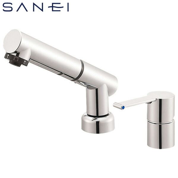 三栄水栓 SANEI 4973987606588 ツーホールシングルレバースプレー混合栓 寒冷地用 K37510JKZ-13|測定器・工具のイーデンキ