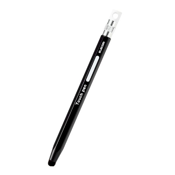 エレコム ELECOM P-TPENCEBK タッチペン スタイラスペン 超感度タイプ 六角鉛筆型 ペン先交換可 ストラップホール付 iPad対応 ブラック PTPENCEBK