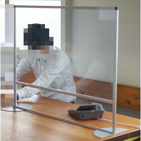 (LINEクーポン有)【個人宅配送不可】【個数：1個】馬印 AP-23T+AP-23TOP 直送 代引不可・他メーカー同梱不可 アルミ枠飛沫防止パーティション 自立式 下部仕切り板付セット AP23T+AP23TOP 17,867円