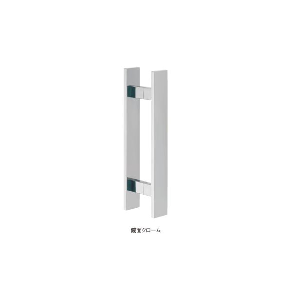 (LINEクーポン有)丸喜金属本社 MDS-100-450-C ドアハンドル 450 鏡面クローム MDS100450C