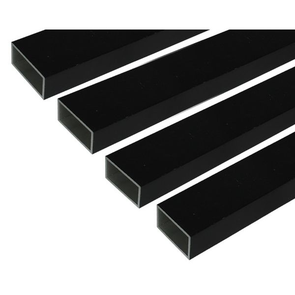 (LINEクーポン有)ハイロジック 4549396006648 3100664 アルミ角パイプ 1m 1．5x15x30mm ブラック 4入