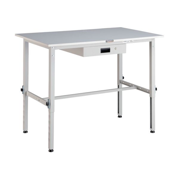 (LINEクーポン有)【個人宅配送不可】トラスコ TRUSCO RAEM-1200UDK1 W 直送 代引不可・他メーカー同梱不可 RAEM型高さ調節作業台 1200X750 薄型1段引出付 W色 RAEM1200UDK1W