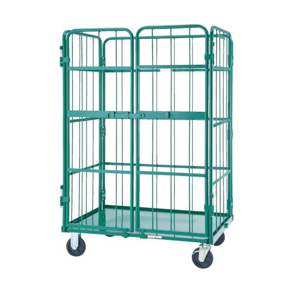 (LINEクーポン有)【個人宅配送不可】トラスコ TRUSCO THT-5CK 直送 代引不可・他メーカー同梱不可 カゴ車 ハイテナ－ 観音扉付 １１００Ｘ８００Ｘ１７００ 旋回仕様 THT5CK