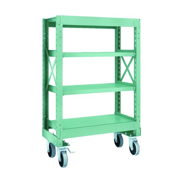(LINEクーポン有)【個人宅配送不可】トラスコ TRUSCO R3-4354-U150 直送 代引不可・他メーカー同梱不可 R3型ボルト式中量棚W900XD500XH1400 4段 Φ150 ウレタンキャスター付 R34354U150