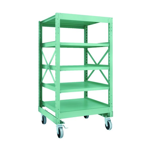 (LINEクーポン有)【個人宅配送不可】トラスコ TRUSCO R3-5395-U150 直送 代引不可・他メーカー同梱不可 R3型ボルト式中量棚W900XD900XH1700 5段 Φ150 ウレタンキャスター付 R35395U150