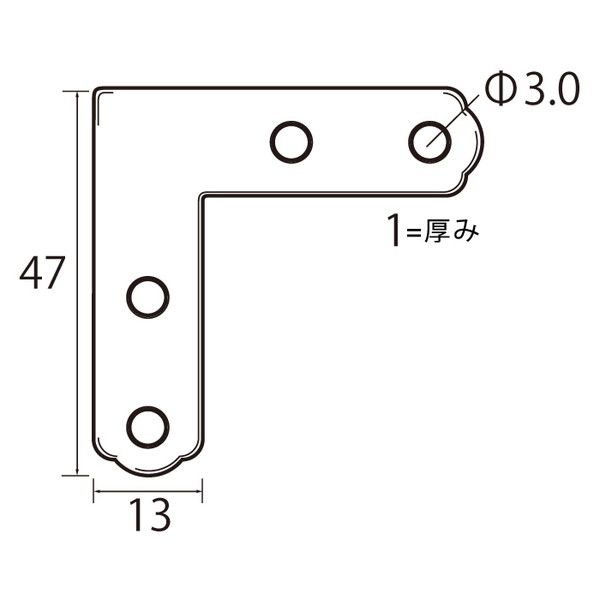(LINEクーポン有)福井金属工芸 4947189629409 6294 ステンレス角金具47&times;13 100個｜測定器・工具のイーデンキ 12,157円